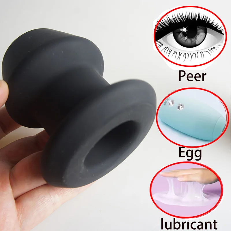 Silicone Hollow Butt Plug,Tunnel Anal Dilator Training Trainer Expander,Analplug Buttplug Butplug,Anus Dilatator Sex Toys