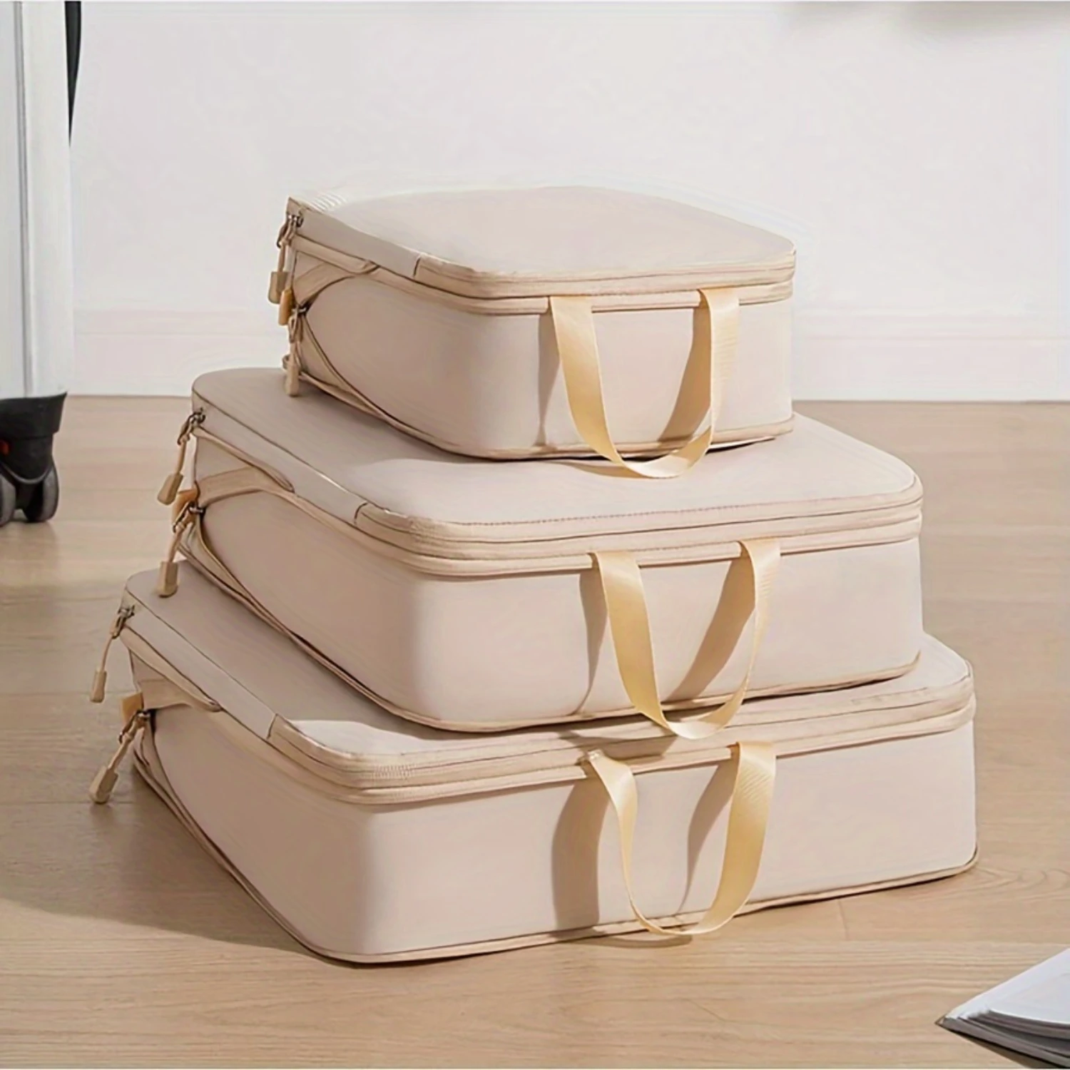 

3-Piece Travel Organizer Bags, Expandable & Compressible Luggage Packing Cubes, Space Saver Pouches