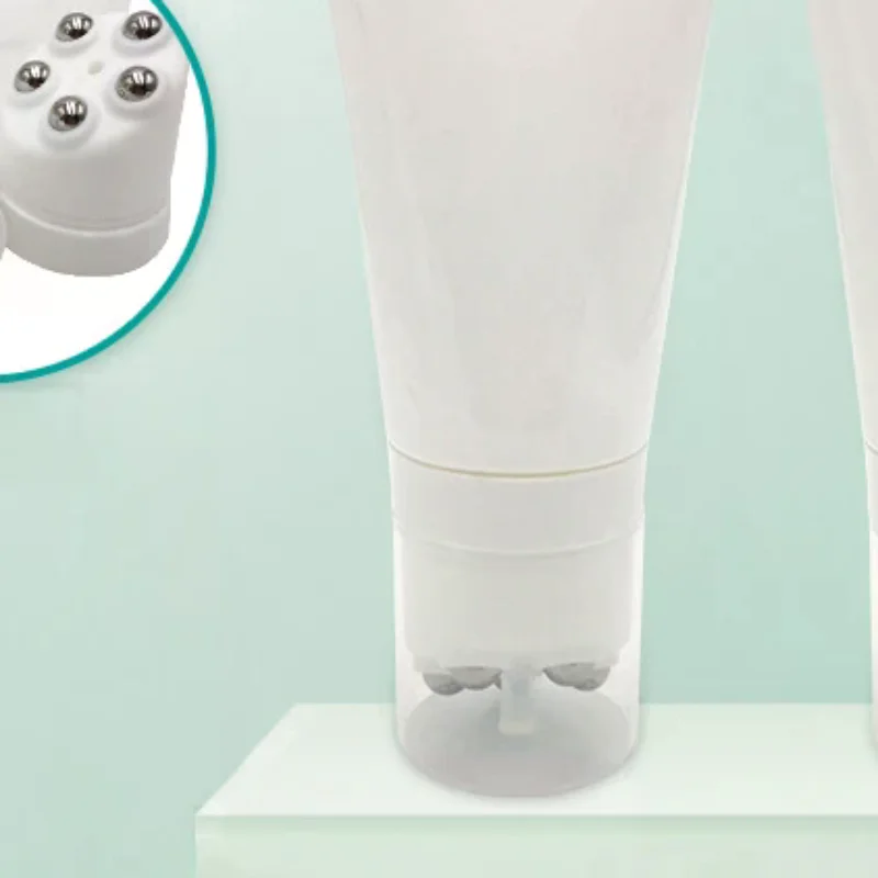 1Pcs 100g Cosmetic Soft Tube Steel Ball Massage Bottle Neck Cream Body Lotion Massage Cream Repeatable Plastic Container ﻿
