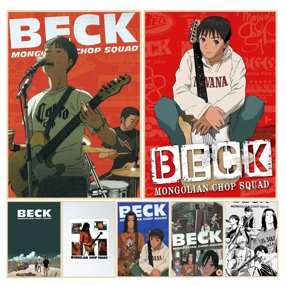 anime B-Beck Mongolian Chop Squad-D Painting Calligraphy Boho Botanical Decor for Living Room Elegant Home Style