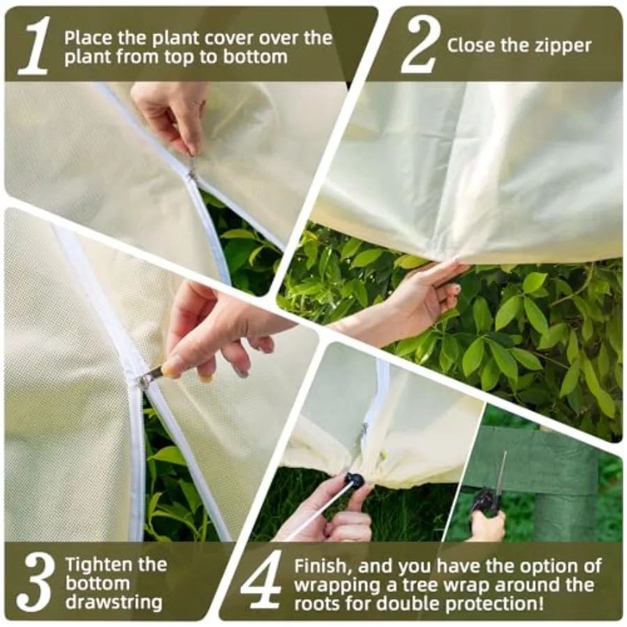 عبوتان من أغطية النباتات للاستخدام الخارجي مع حماية من التجميد ومقاومة الصقيع مقاس 75 بوصة × 90 بوصة مقاس 2.47 أونصة ياردة الوزن قابل للتعديل Z