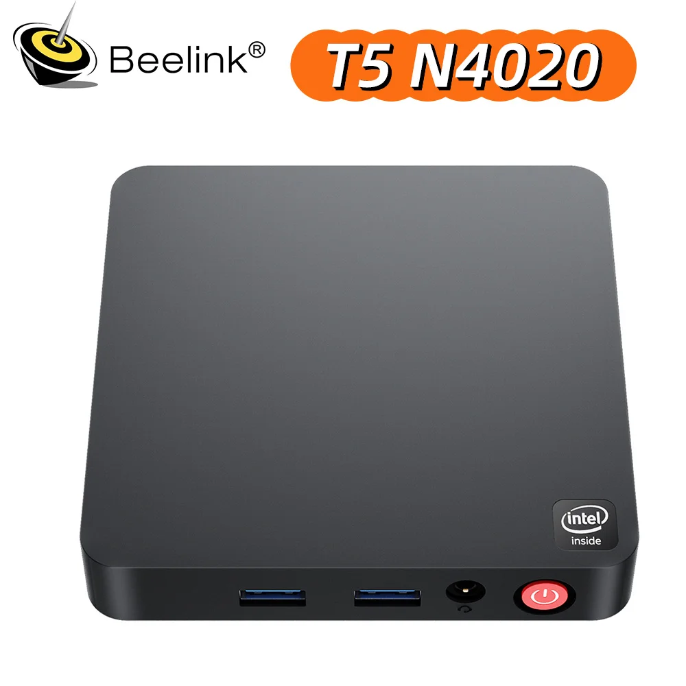 Neueste beelink t5 intel celeron n4020 mini pc 4gb ddr4 64gb emmc unterstützt dual hdmi dual wifi bt 4,0 pk t4 pro n3350 ak3v t8 pro