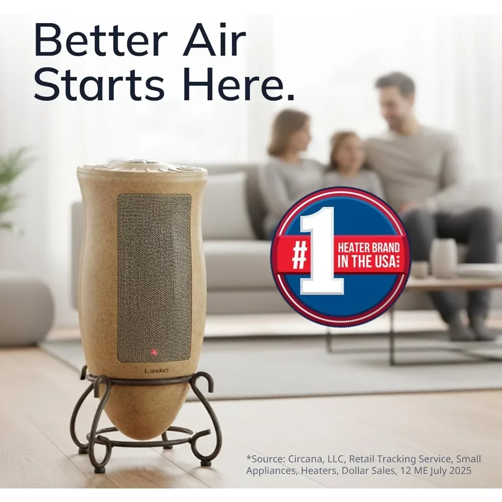 Designer Series 16-Inch Oscillating Ceramic Heater - 1500W with Adjustable Thermostat, Timer & Dual Speeds