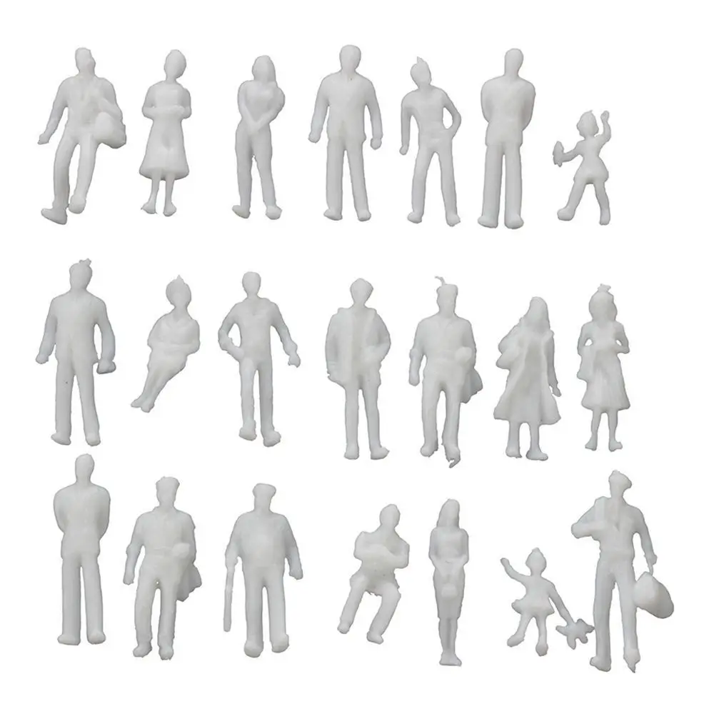 10/100pcs 1:300/1:200/1:100/1:150 Miniature Simulation Figures Model White Color Building People Figures