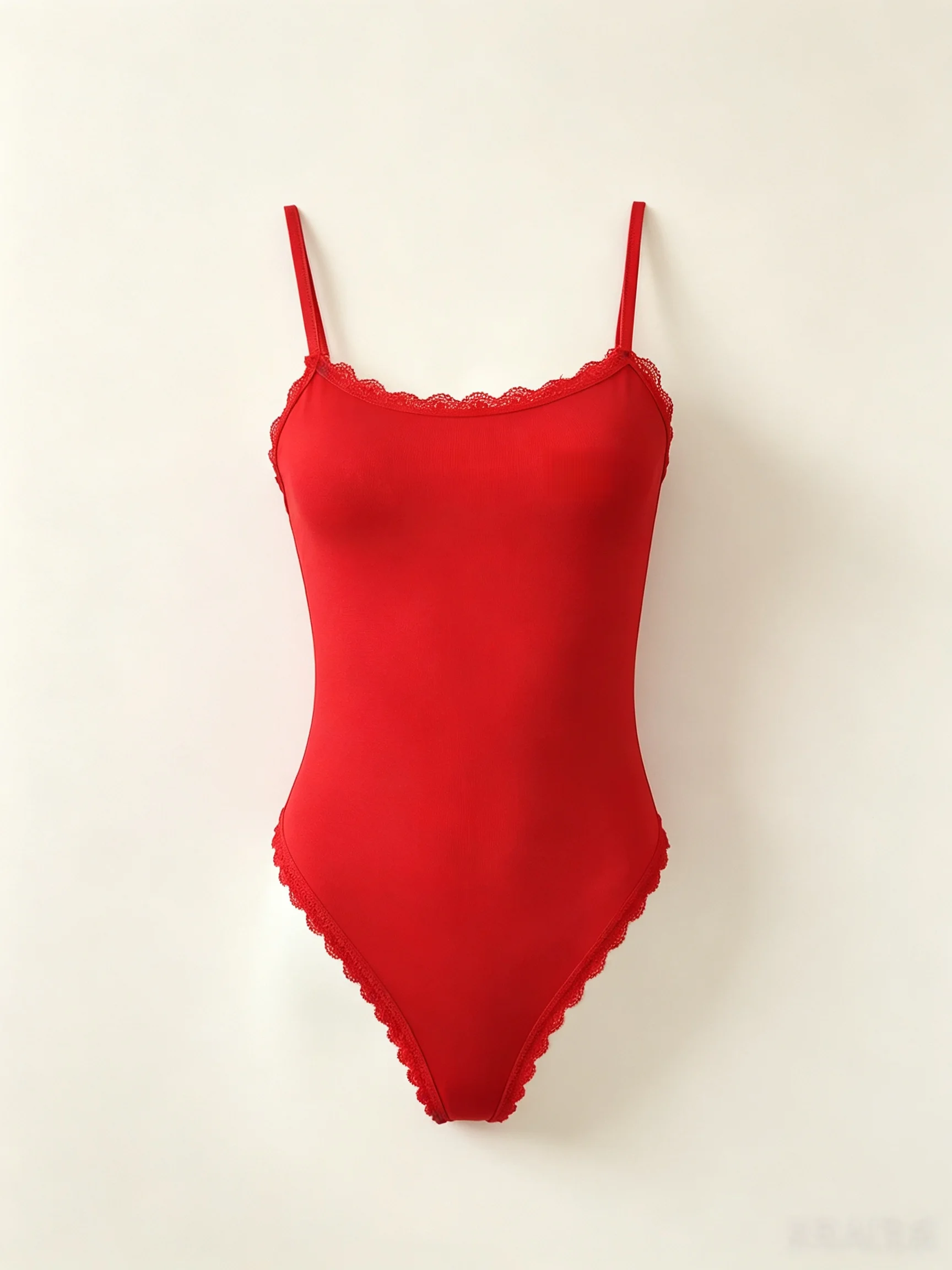 Europäischer und amerikanischer sexy roter Spandex-Tanga-Teddy-Jumpsuit mit Spitzenbesatz, lässige Street-Fashion für Dates, kann draußen getragen werden, für Damen. – Detail 4
