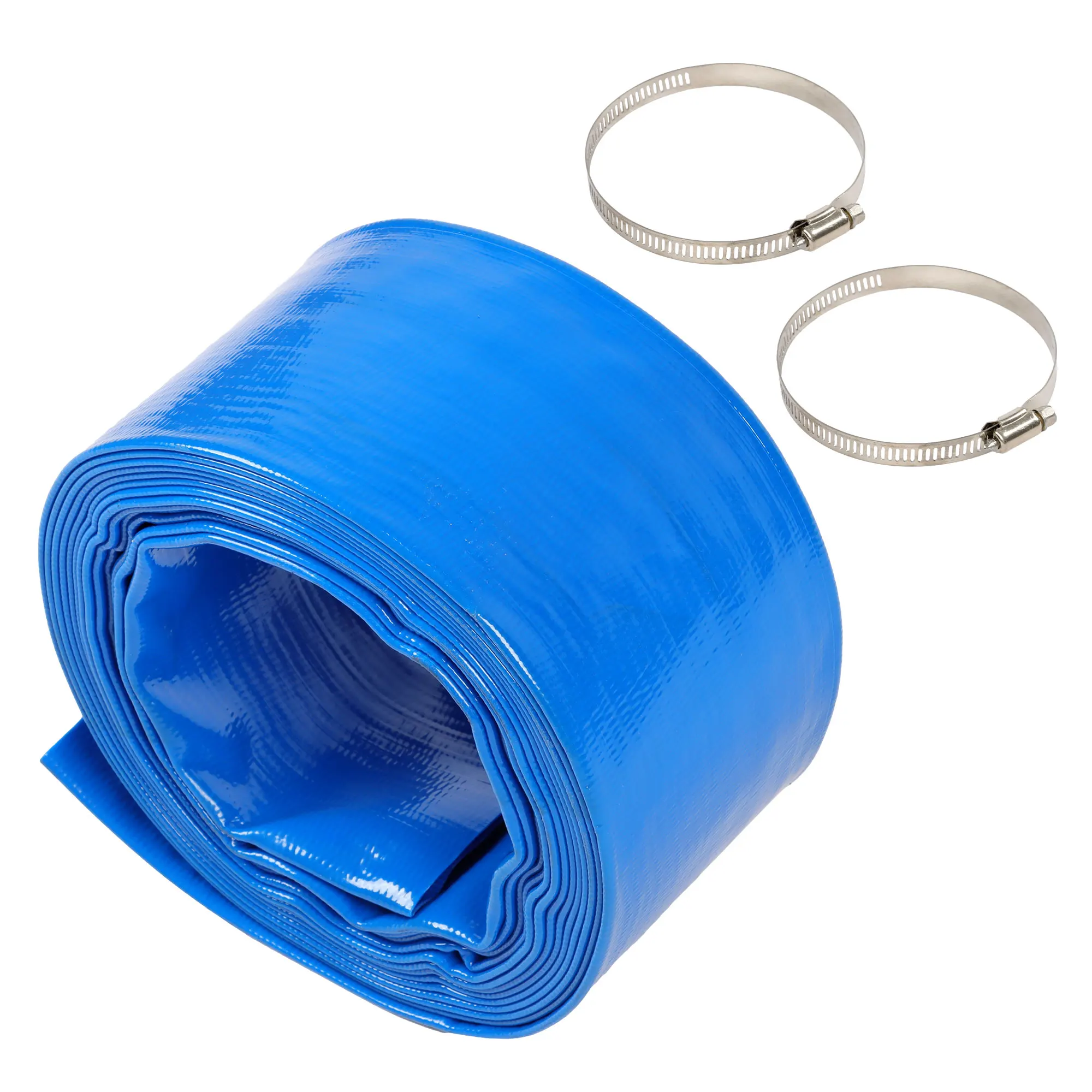 

Синий ПВХ-шланг для полива 3 дюйма x 25 футов с двумя зажимами, прочный, для сельского хозяйства и садоводства, для эффективного полива