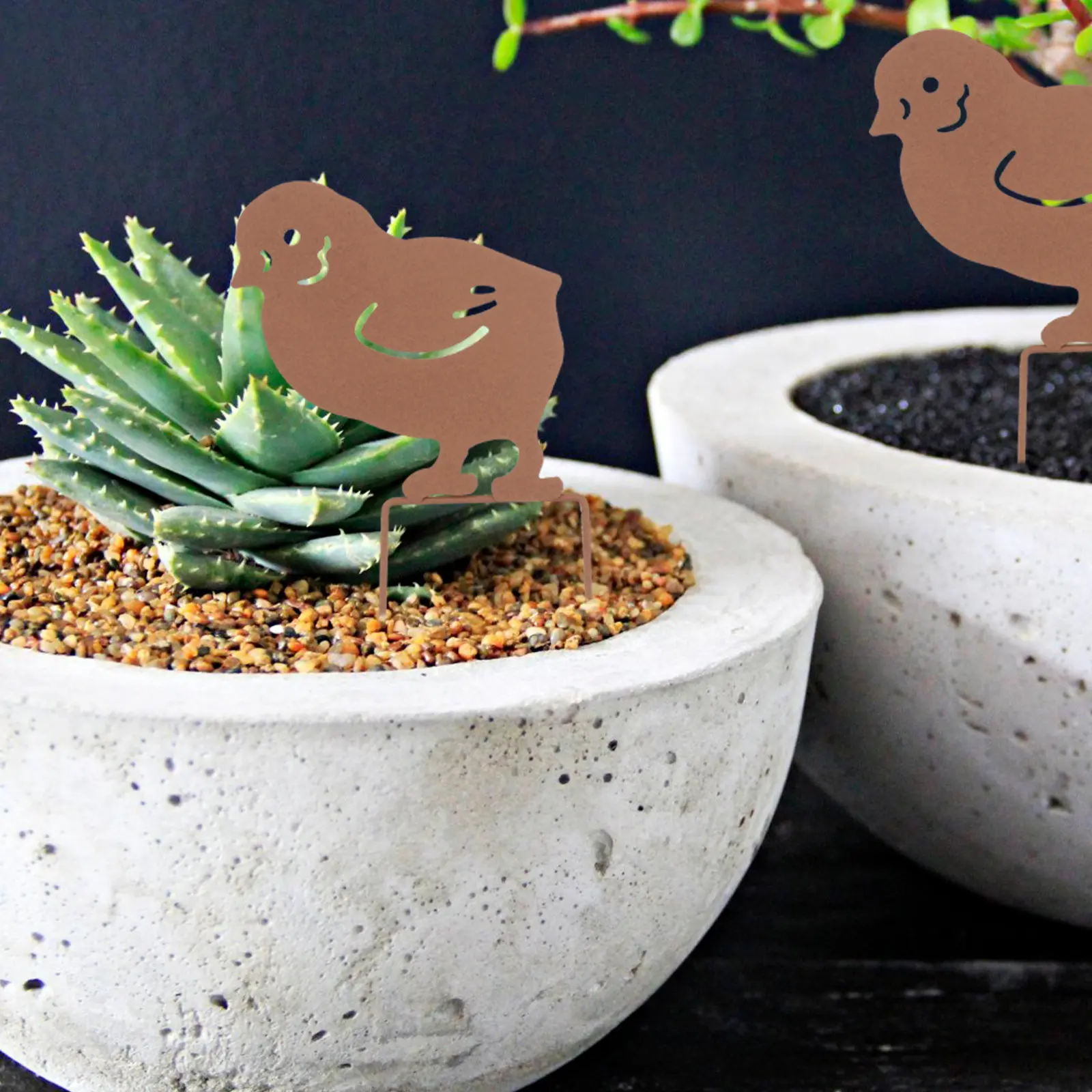 

Набор из 4 ретро-фигурок кур для сада, железные садовые украшения для горшков, искусственных цветов, современный декор для улицы, для втыкания в грунт