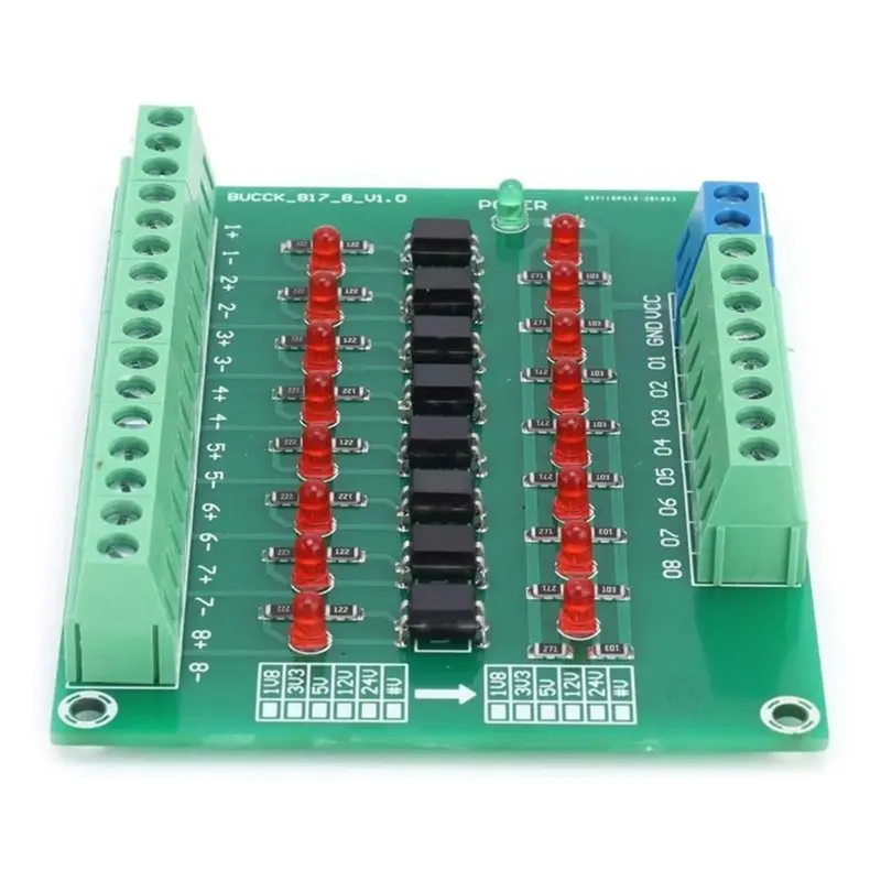PORK-Signal Conversion Board 8 Channel Optical Isolation Module-12V To 3.3V Converter-20KHZ For PLC, NPN PNP Level Shifting