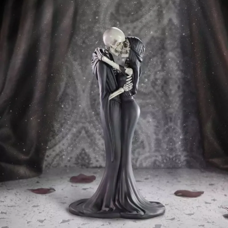 Grim Reaper Undead Skull Throne Statue American Style Desktop Figurine Home Halloween Craft Ornament Festival Gift