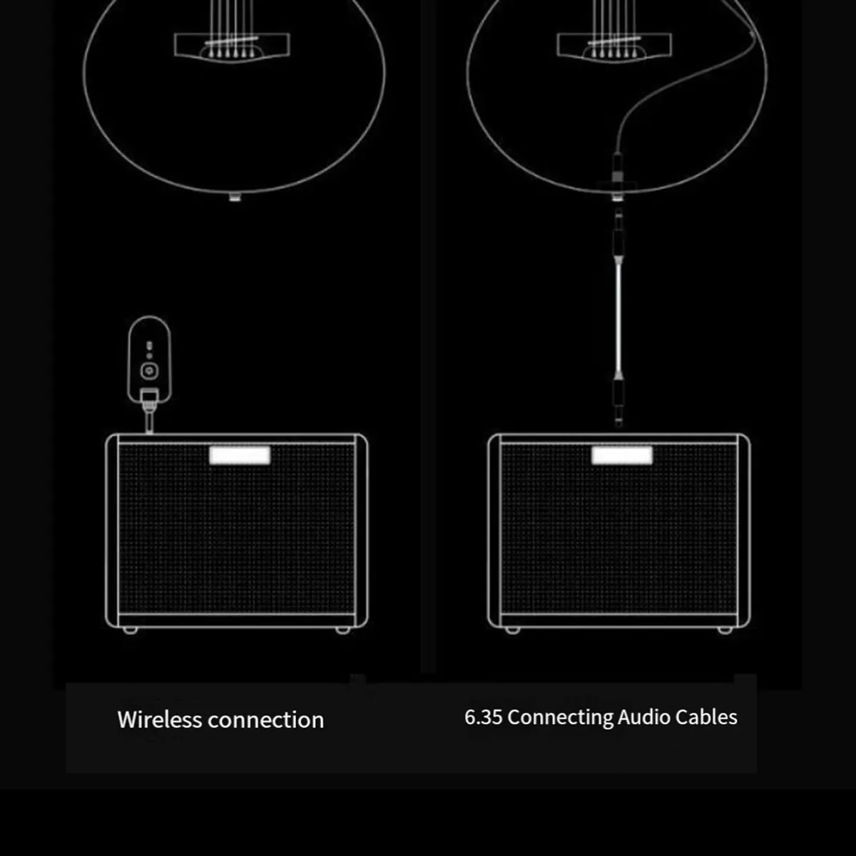 M85K DOUBLE X2 Wireless Soundhole Pickup with Receiver Microphone 30M Transmission for 80-120mm Sound-Hole Acoustic Guitar Picku