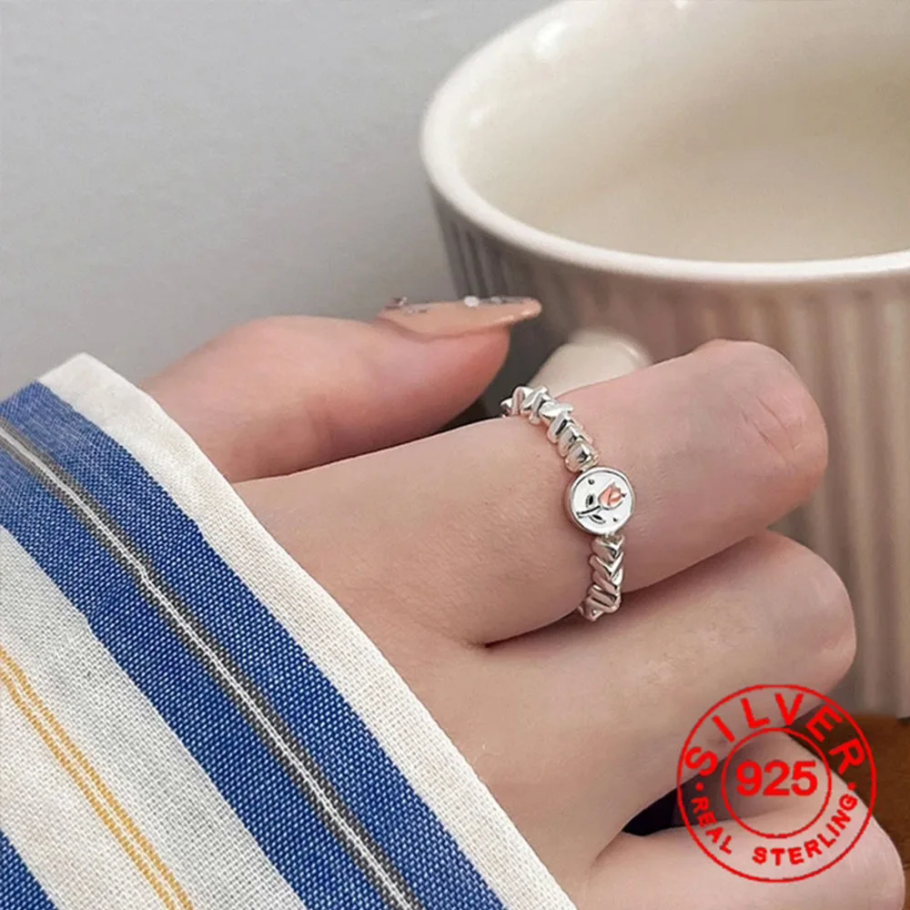 BF CLUB Silver Color Tulip Rings for Women Fashion Creative Irregular Geometric Birthday Party Jewelry Gifts