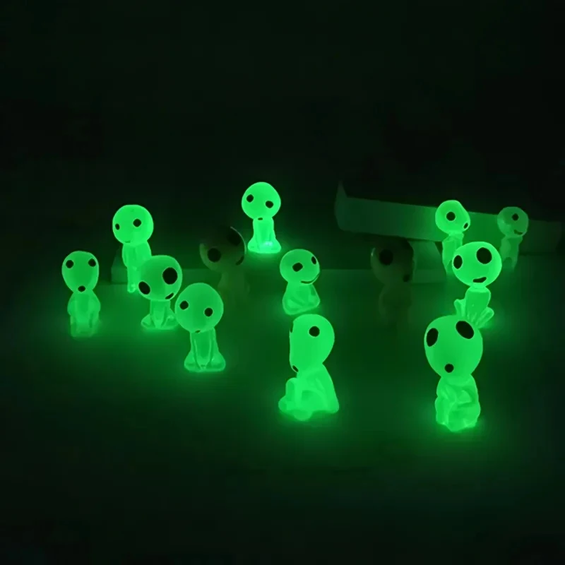 10-Piece Set of Glow-in-the-Dark Princess Tree Fairy Figurines: Miniature Landscape DIY Decorative Ornaments, Garden Decor