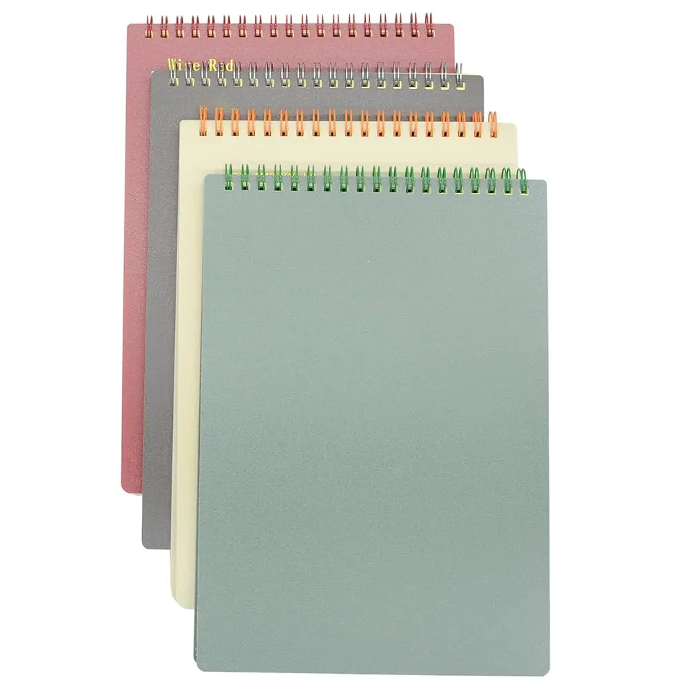 

Блокнот на спирали Top Bound, 4 шт., 4 цвета, 9,8 x 6,9 дюймов, формат B5, твердая пластиковая обложка, бумага в линейку 7 мм, 80 листов
