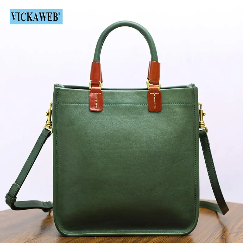 

VICKAWEB Womens Solid Leather Bags Ladies Fashion Handbags Designer Bag Bolsa Feminina Purse Tote Bolso Mujer Baguette