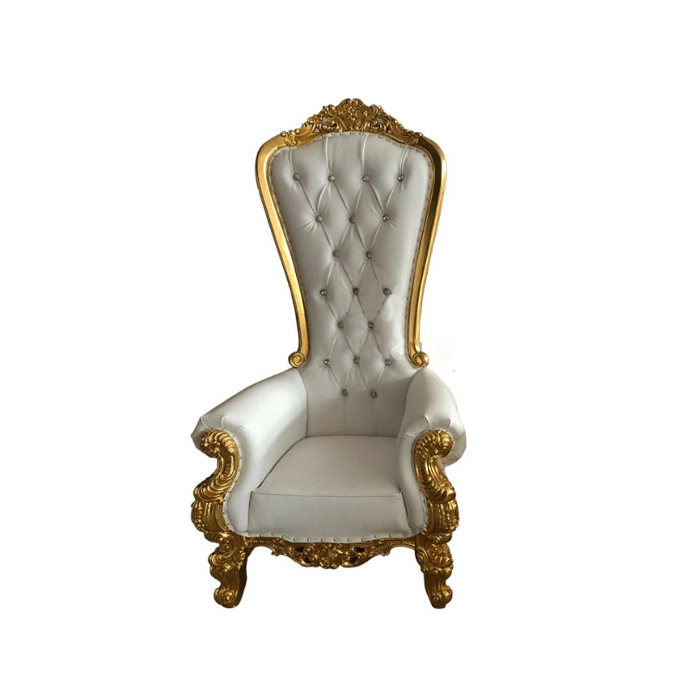 Wholesale hotel luxury Throne chair Event gold white Wedding Throne chair