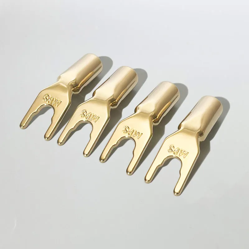 HiFi MPS Tiger Shark-G Freezing-180 ประเภท Y ประเภท U HiFi ตัวเชื่อมต่อลําโพงปลั๊กกล้วยทองแดงบริสุทธิ์เครื่องขยายเสียงตัวเชื่อมต่อลําโพง