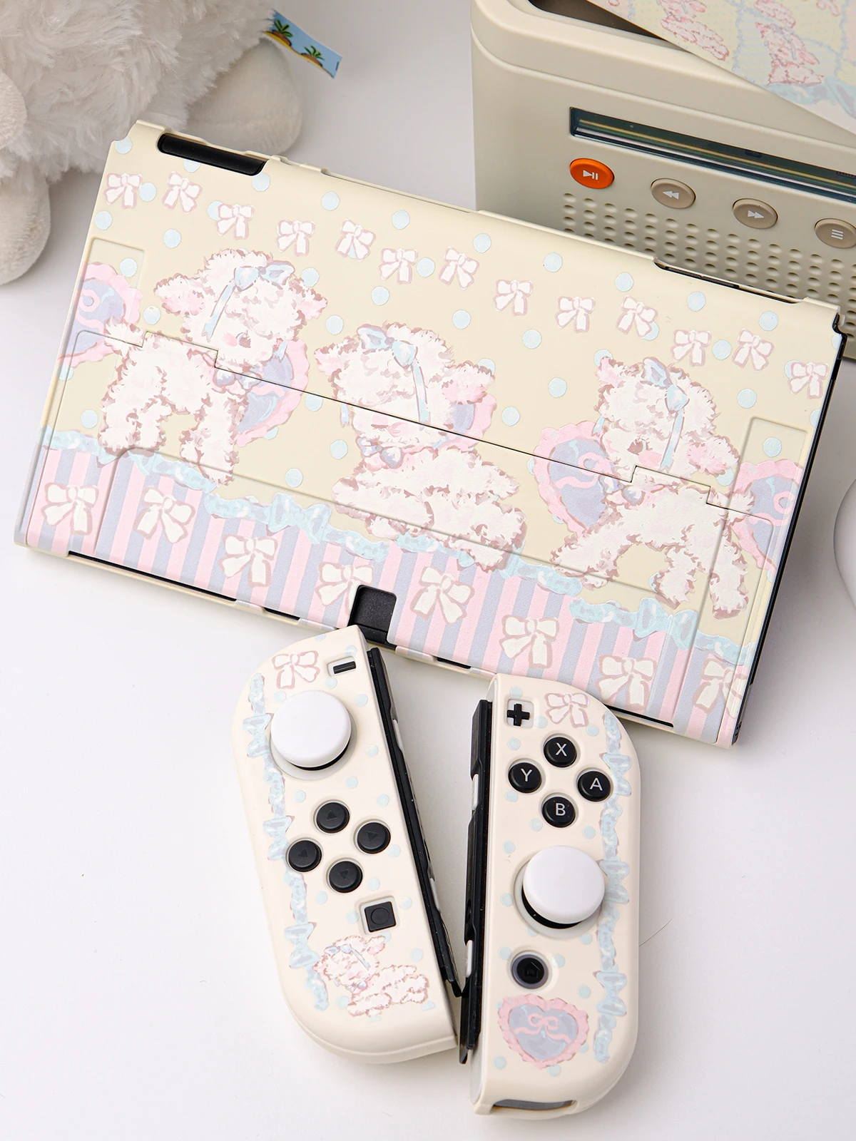 

Case For Nintendo Switch OLED/NS Accessories kawaii Lolita Lamb Protective Shell Joycon Case For Switch Accessories Console Game