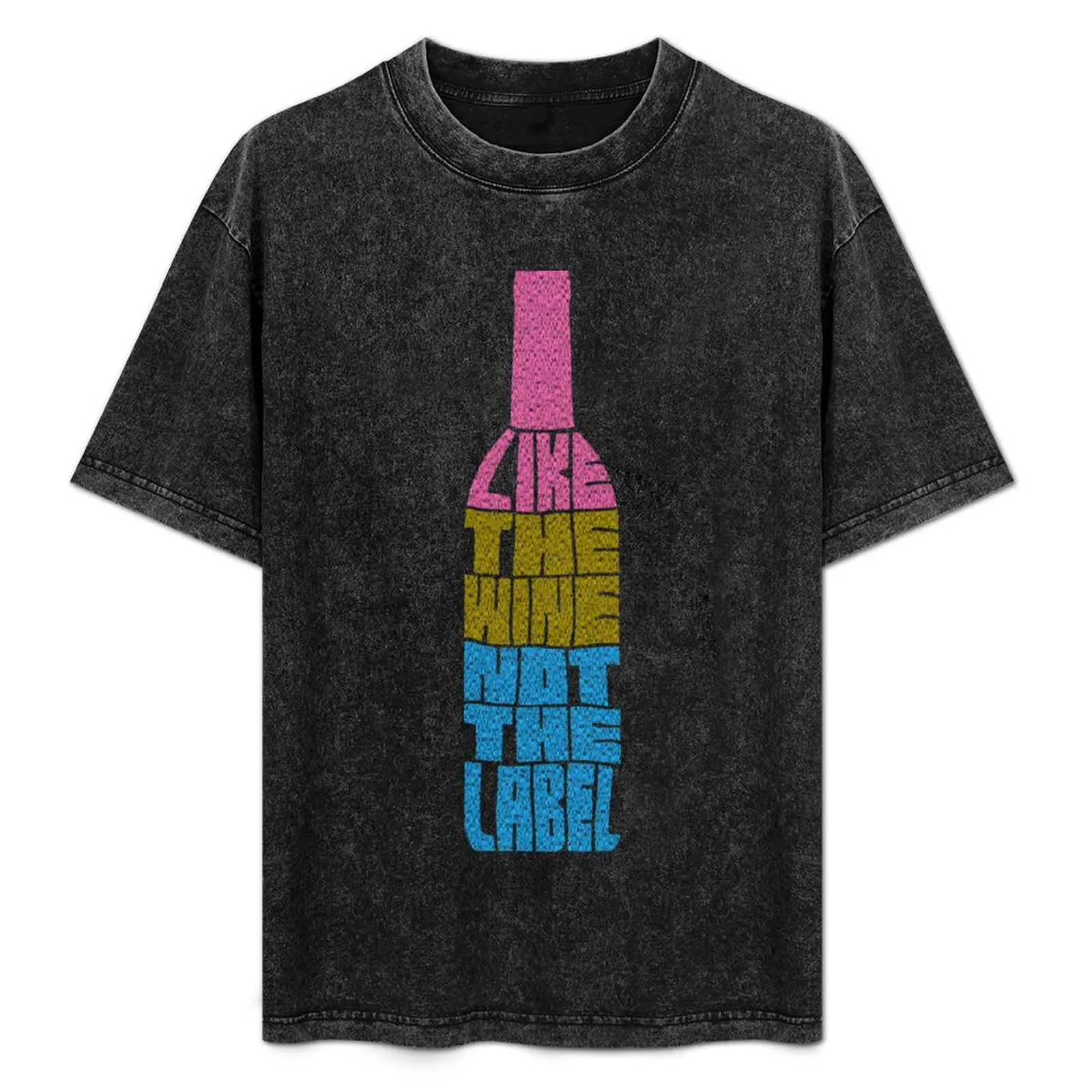 

I Like the Wine, Not The Label (Speckled) T-Shirt Work Daily Short Sleeve Top