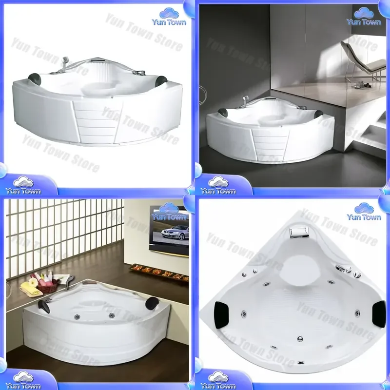 Hot Sale Solid Surface Bath Tub for Acrylic Massage Bathtub Whirlpool Jetted Soaking Tub Modern Freestanding Bathroom Tub