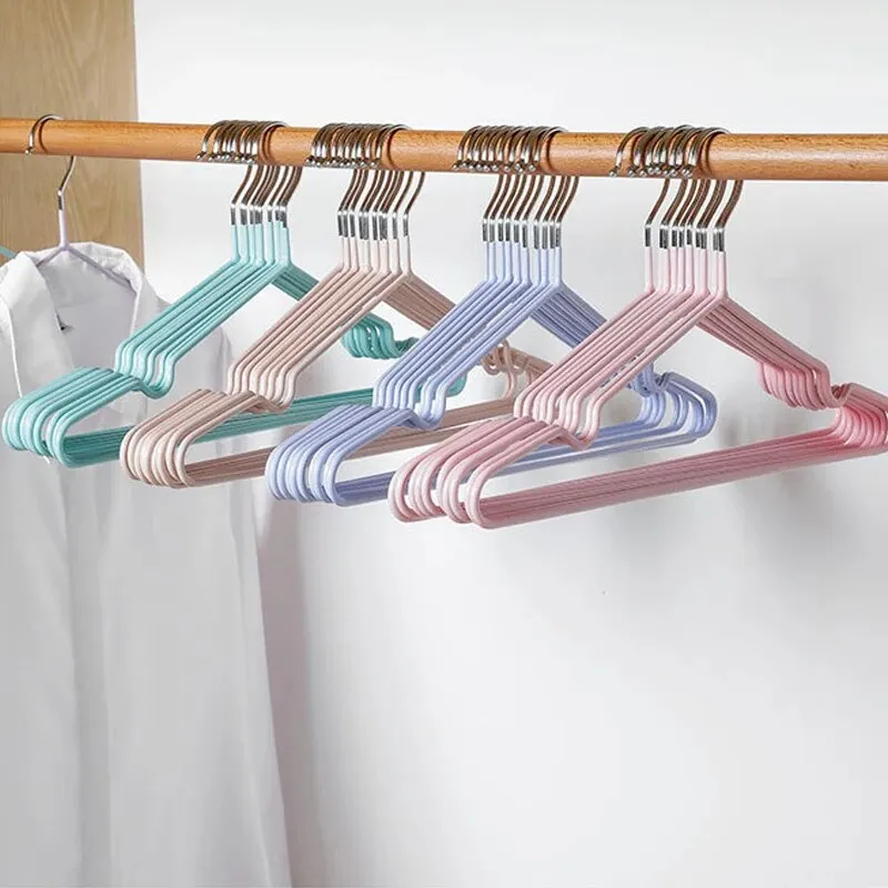 10PCS Non-slip Dip Plastic Clothes Hanger Dormitory Clothes Drying Adult Clothes Drying Rack Household Thick Clothes Support image 5