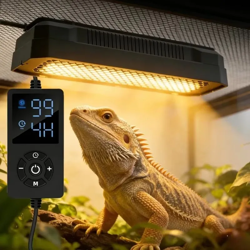 Smart UVB Reptile Terrarium Light UVA LED Dimming Timing Breeding Box Lamp Tortoise Lizard Reptiles Kennel Lamp Habitat Lighting