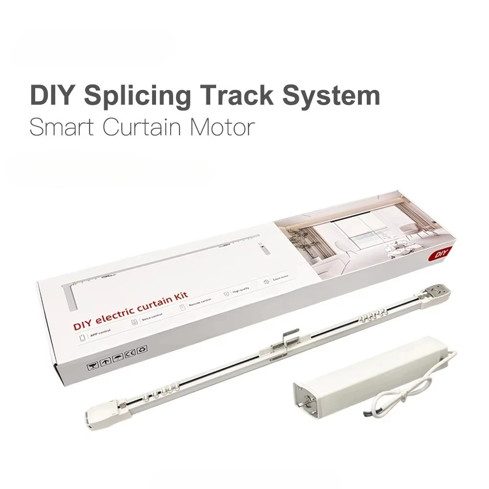 Customized Size Adjusted Modern PE Material Curtain Track DIY Electric Smart Curtain Motor with Google Home Alexa Control