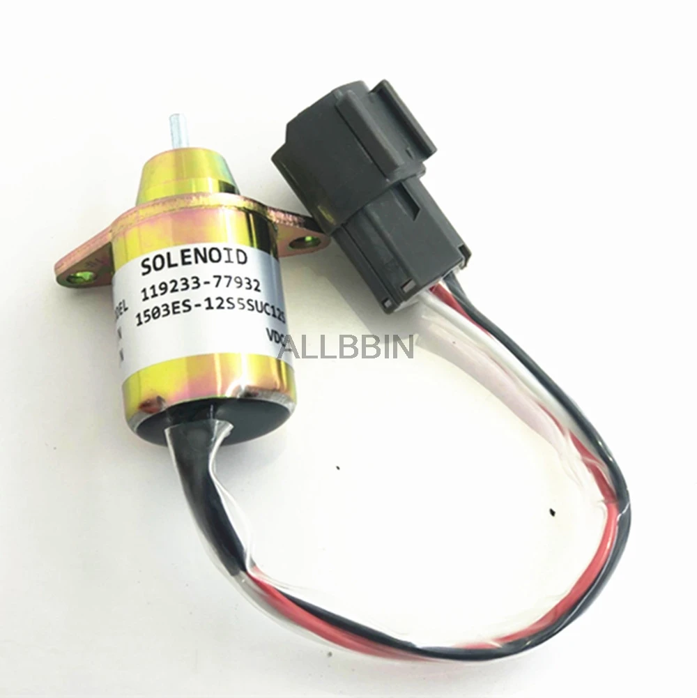 For YANMAR 1503ES-12S5SUC12S 12V/24V Flameout solenoid valve switch Gray plug excavator accessories