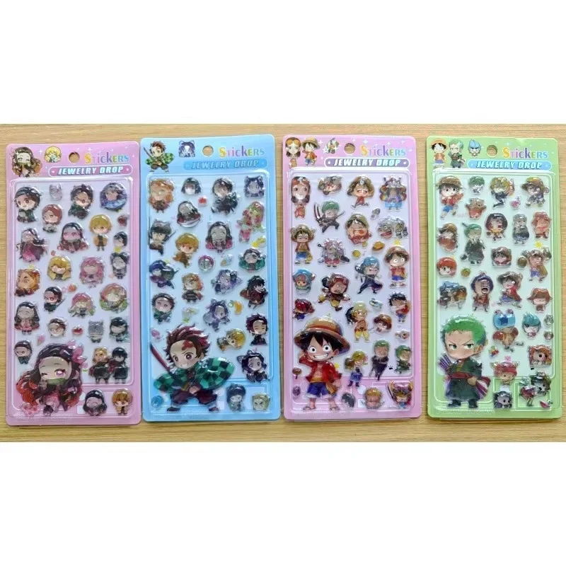 20/40Pcs Anime 3D Crystal Stickers Betty Demon Slayer Jujutsu Kaisen  Decor For Phone Case Notebook Journal DIY Decoration