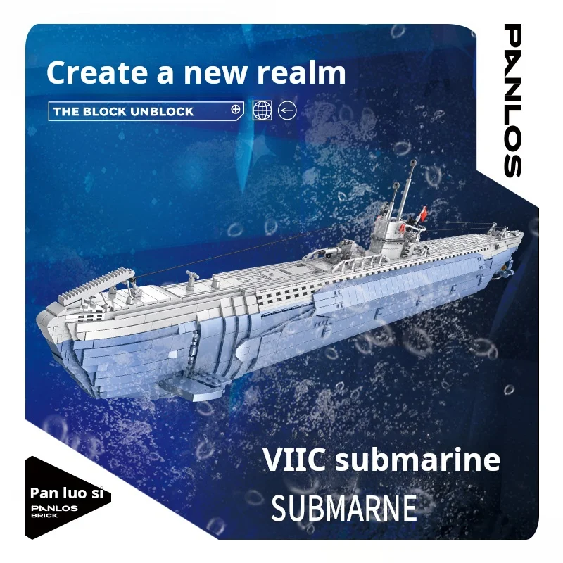 Military Themed German Vii U-Boat Building Block 628011 6172Pcs Puzzle Underwater Combat Military Moc Birthday Gift For Adults