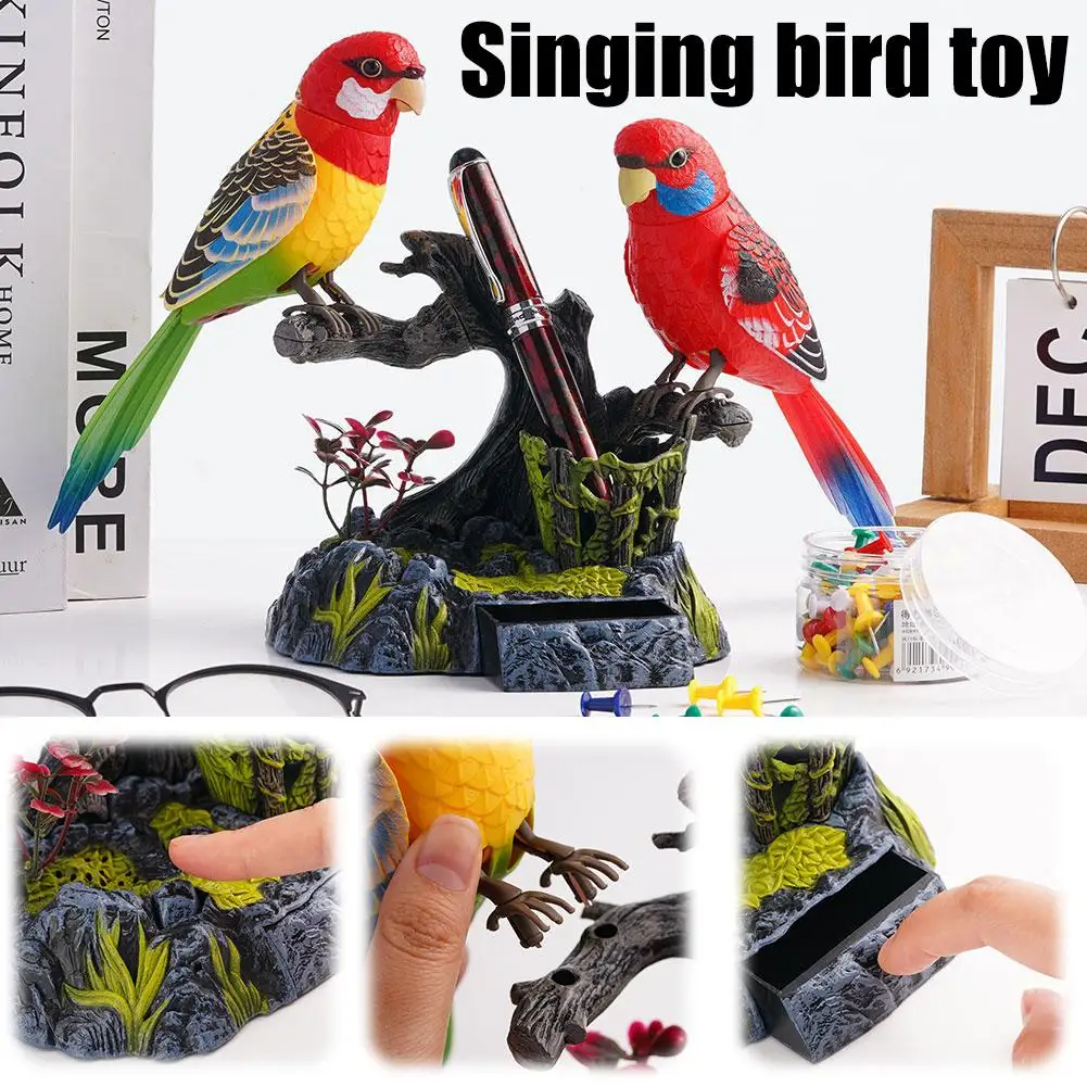 Lectric Battery Toys Birds Operated Simulated Induction Sound Parrots Children Moving Toy Talking Control Pets Voice-Activated
