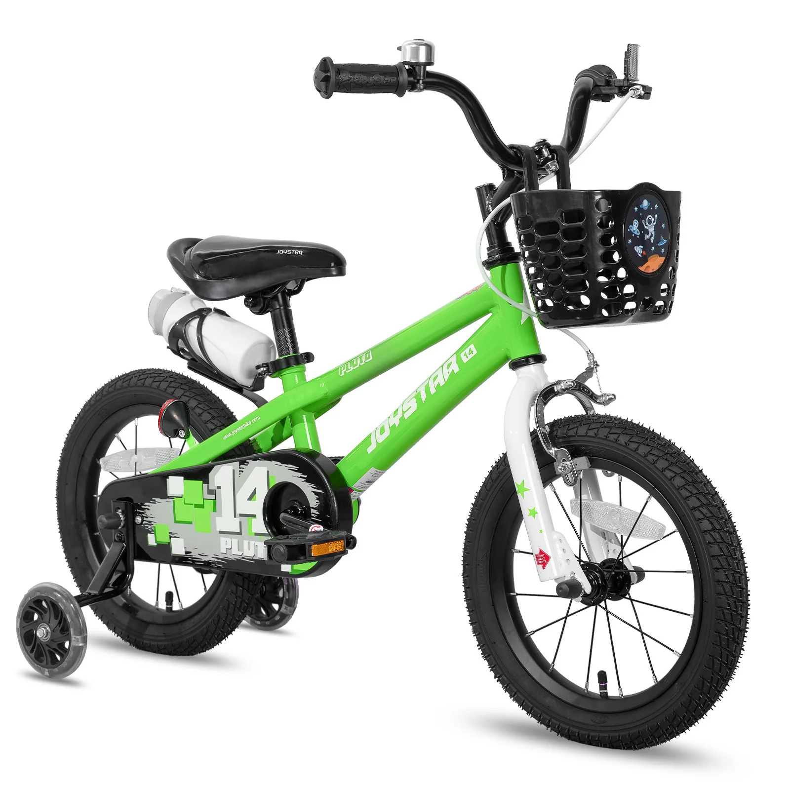 JOYSTAR 12 14 16 18 20 inch kinderfiets met zijwieltjes, kinderfiets voor jongens meisjes van 3-12 jaar, kinderfietsen, groen