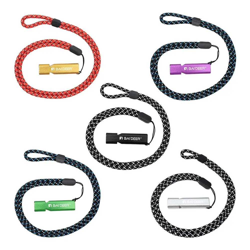 

Outdoor Emergency Whistle Aluminum Whistles with Paracord Lanyard for Camping Hiking Fishing Hunting, Loud Safety Rescue Signal