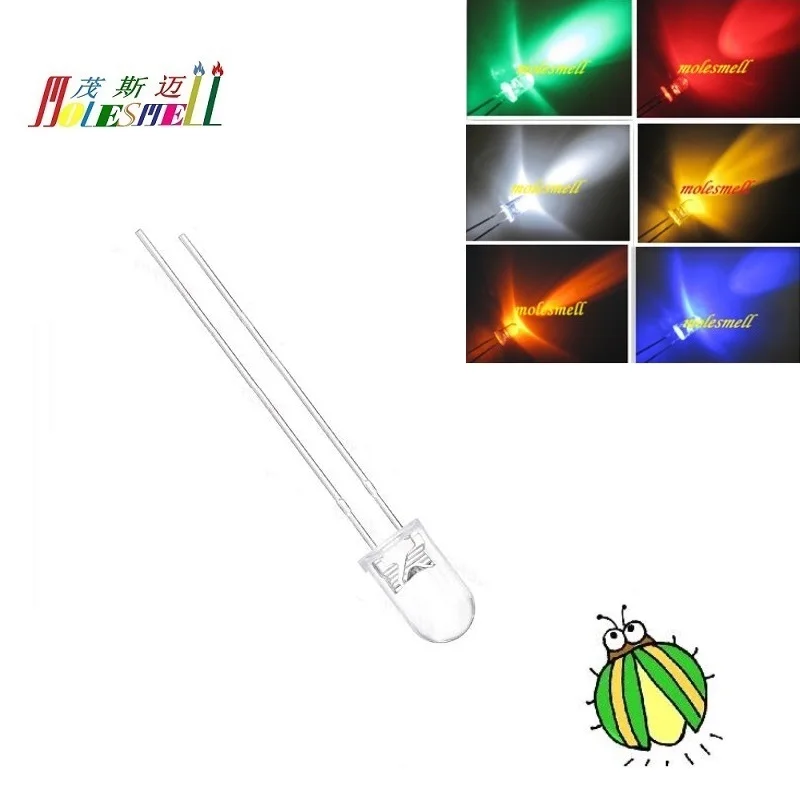 1000pcs 5mm Breathing Fading Pulse Firefly Led Red Yellow Blue Green White Orange Water Clear Lamp Light Diodes