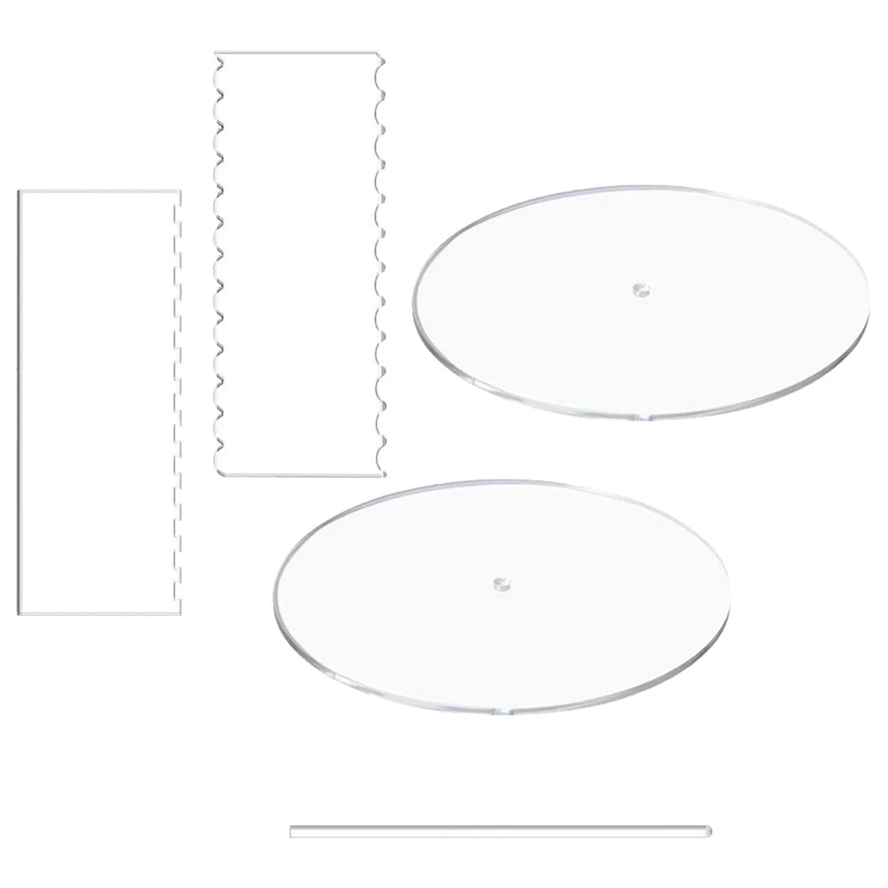 

1Set Transparent Acrylic Cake Board Multi-Functional Cake Scraper Baking Tray Center Dowels for Cakes Pastries Brownies Home