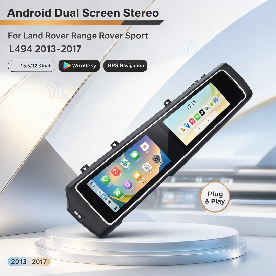 Android 15.5+15.5inch Dual Screen Car CarPlay For Land Rover Range Rover Sport L494 2013 2017 Multimedia Video Player Stereo GPS