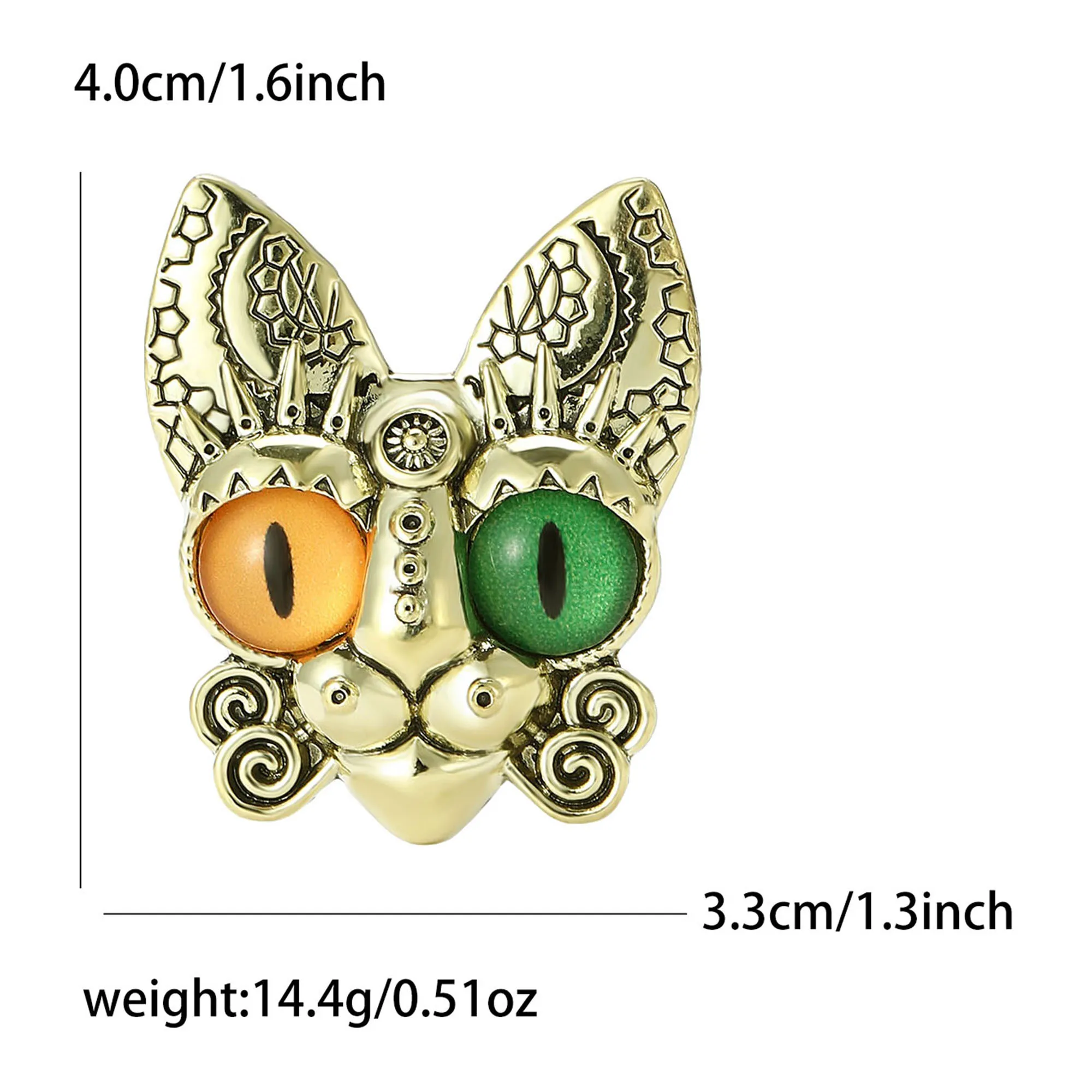 Beaut&Berry Luxury Metal Blues Cat Head Brooches for Women Unisex Animal Pins Casual Party Accessories Gifts Friends Decoration