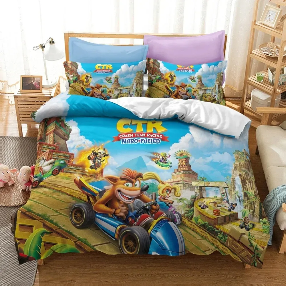 

Crash Bandicoot Bedding Set Boys Girls Twin Queen Size Duvet Cover Pillowcase Bed Boys Adult Fashion Home Textileextile
