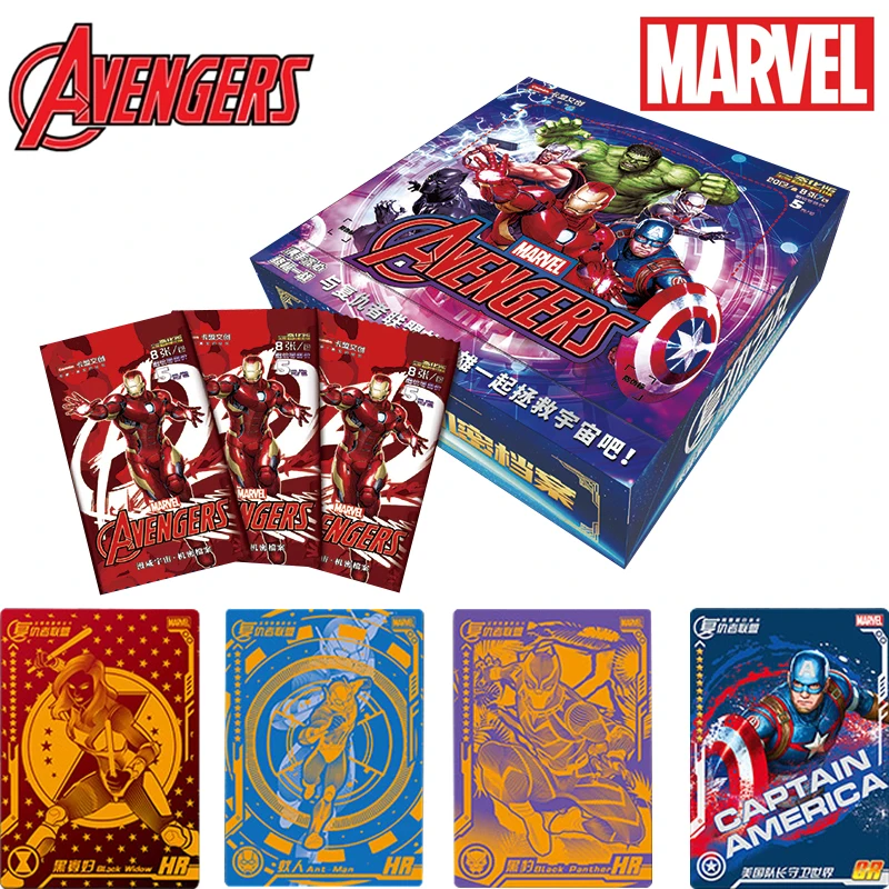 

Marvel The Avengers Card Box Collection Movie Heroes Characters Rare Limited Edition LR Cards Playing Game Board Toys Kids Gift