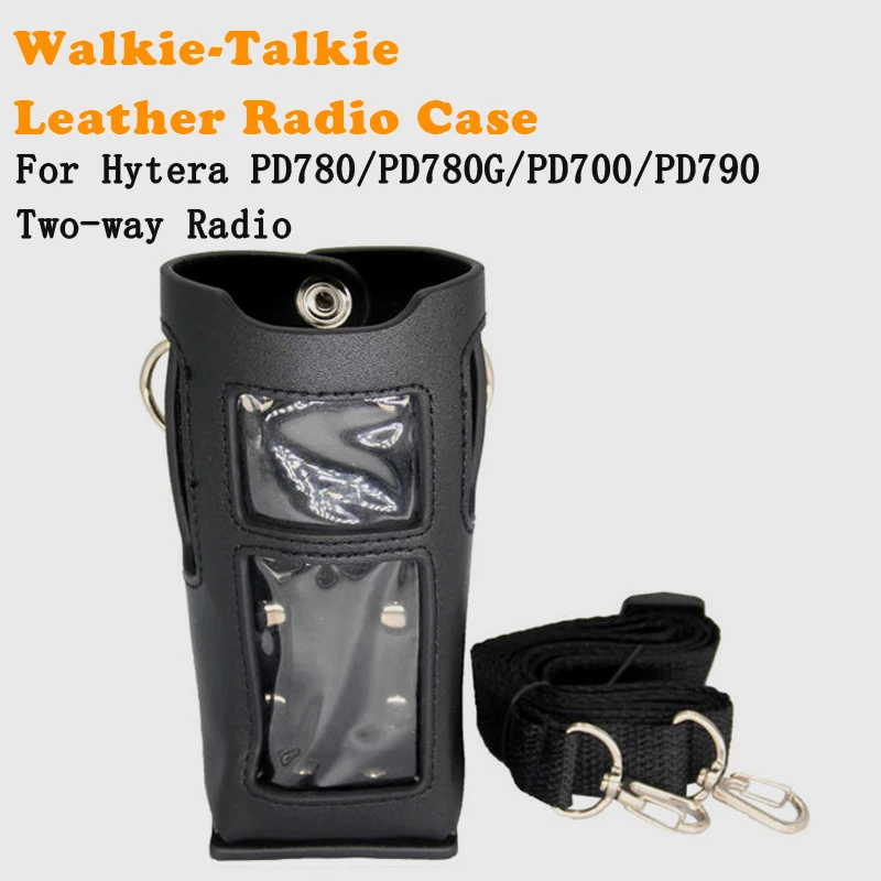 

Walkie Talkie Leather Protective Sleeve Carry Holster Shoulder Bag Case For Hytera HYT PD785 PD982 PD790 PD780 PD780G PD700 782