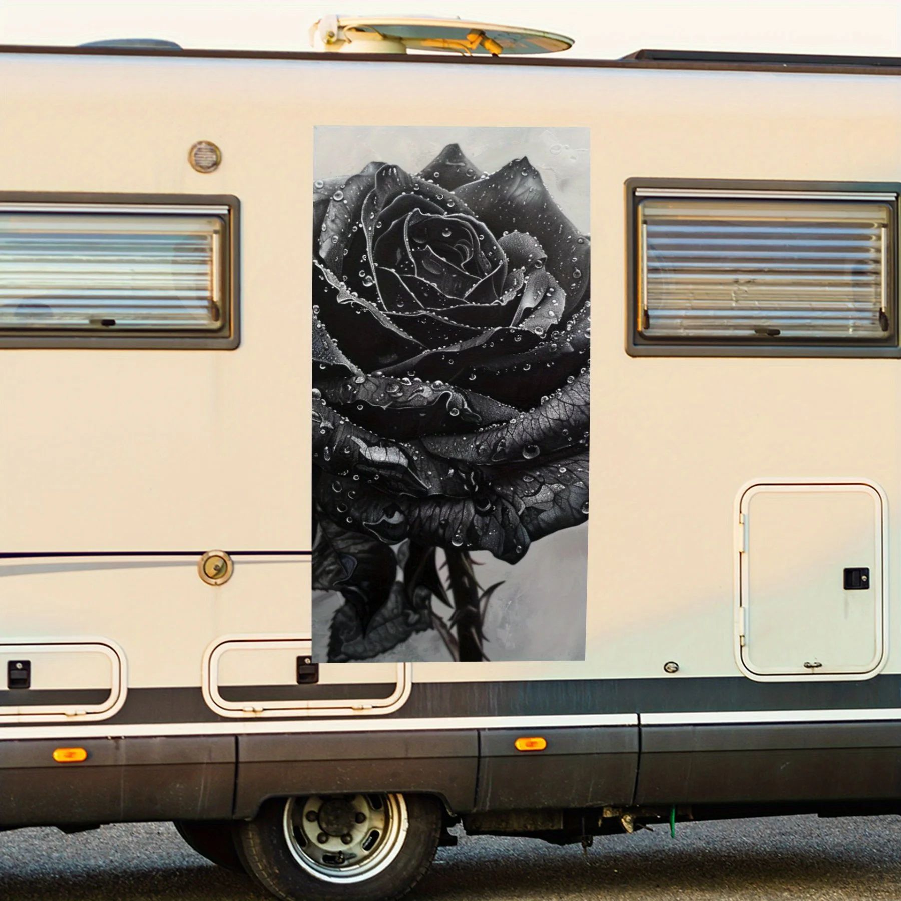 

Загадочная черная роза Dark ArtCar наклейка, виниловая наклейка на сторону моторики дома, водонепроницаемая самоклеящаяся виниловая наклейка на т