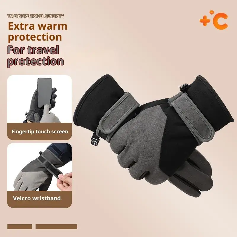 

Зимние виды спорта плюс бархатные перчатки с сенсорным экраном, женские лыжные велосипедные уличные морозостойкие теплые варежки