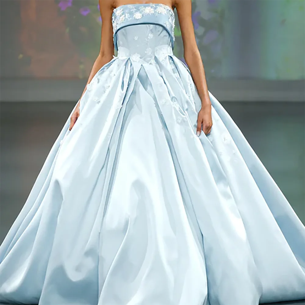 Clássico sem alças floral sem mangas vestido de baile formal vestidos de noite festa de aniversário vestidos de baile personalizados