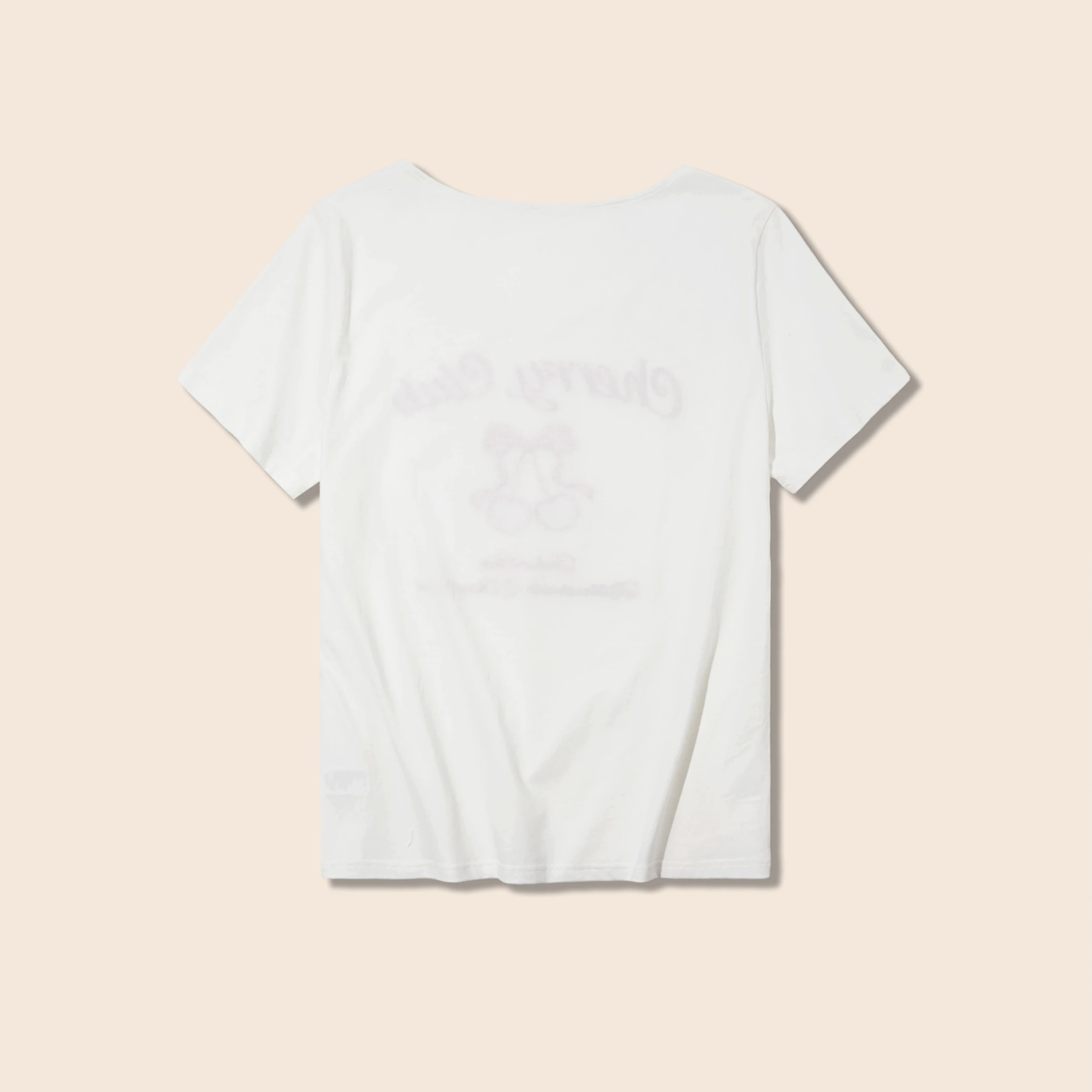 YESCCI Women T-Shirt 2026 Summer New Cherry Letter Embroidery Loose Fit Tee Shirt Soft Cotton Casual Vintage Tops Lady S56320744