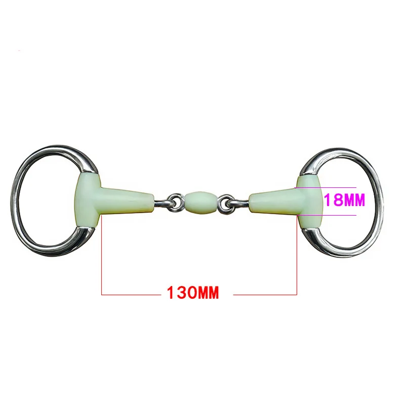 125/127/130mm Horse Gag eggbutt Apple bit robek Bite Stainless Steel longgar Oval Link Mouthpiece peralatan pelatihan penunggang kuda