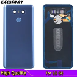 For LG G6 Battery Cover Door Case Housing with Camera Lens+ Fingerprint glass Touch ID Replacement for LS993 US997 VS998 H870