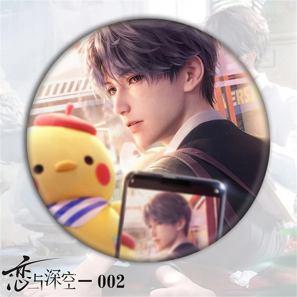 58mm anime amor e espaço profundo xavier zayne rafayel cosplay traje crachá pino spte flandres broche ﻿   Adereço Gilf