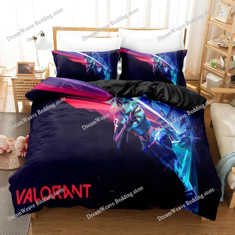 Bedding Decor 3D Print VALORANT Bedding Set Boys Girls Twin Queen King Size Duvet Cover Pillowcase Bed Boys Adult Luxury Gift