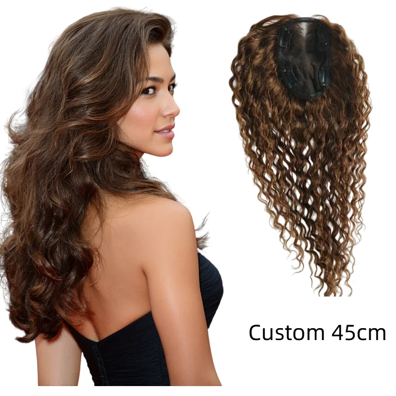 100% Human Hair Hair Wig Swiss Lace 13x14cm 10inch Water Wave Handmade Color #60 P18-613 Wholesale Dropship