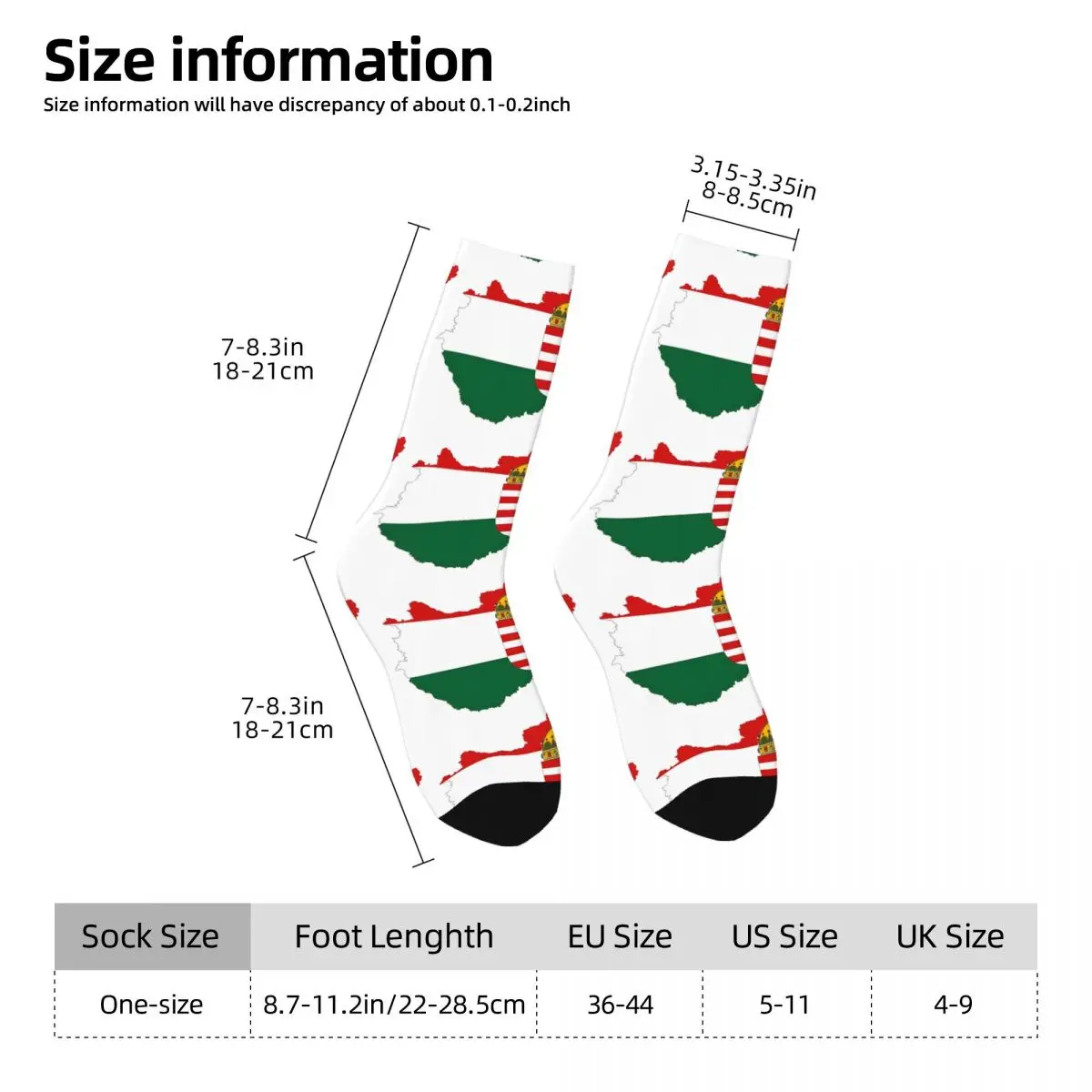 Retro Hungary Map With Coat Of Arms Sticker Men's compression Socks Unisex Europe Harajuku Seamless Printed Novelty Crew Sock