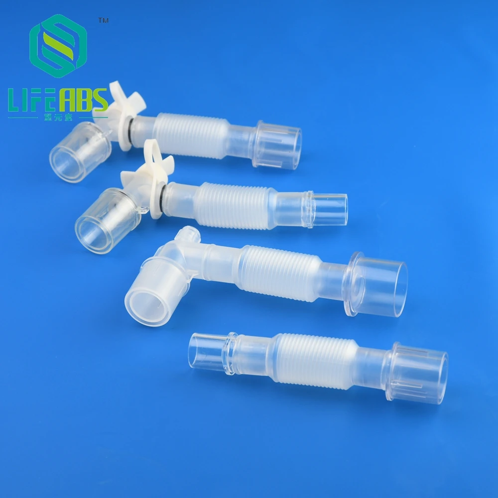 Anesthesia extension tube,Disposable Anesthesia Breathing Circuit,Thread Extension Tube,L-shaped Rotary Joint